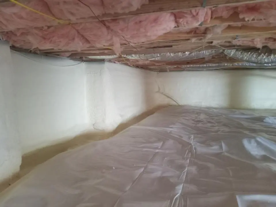 Crawl space encapsulation with closed-cell spray foam for Attic Insulation in Firebaugh